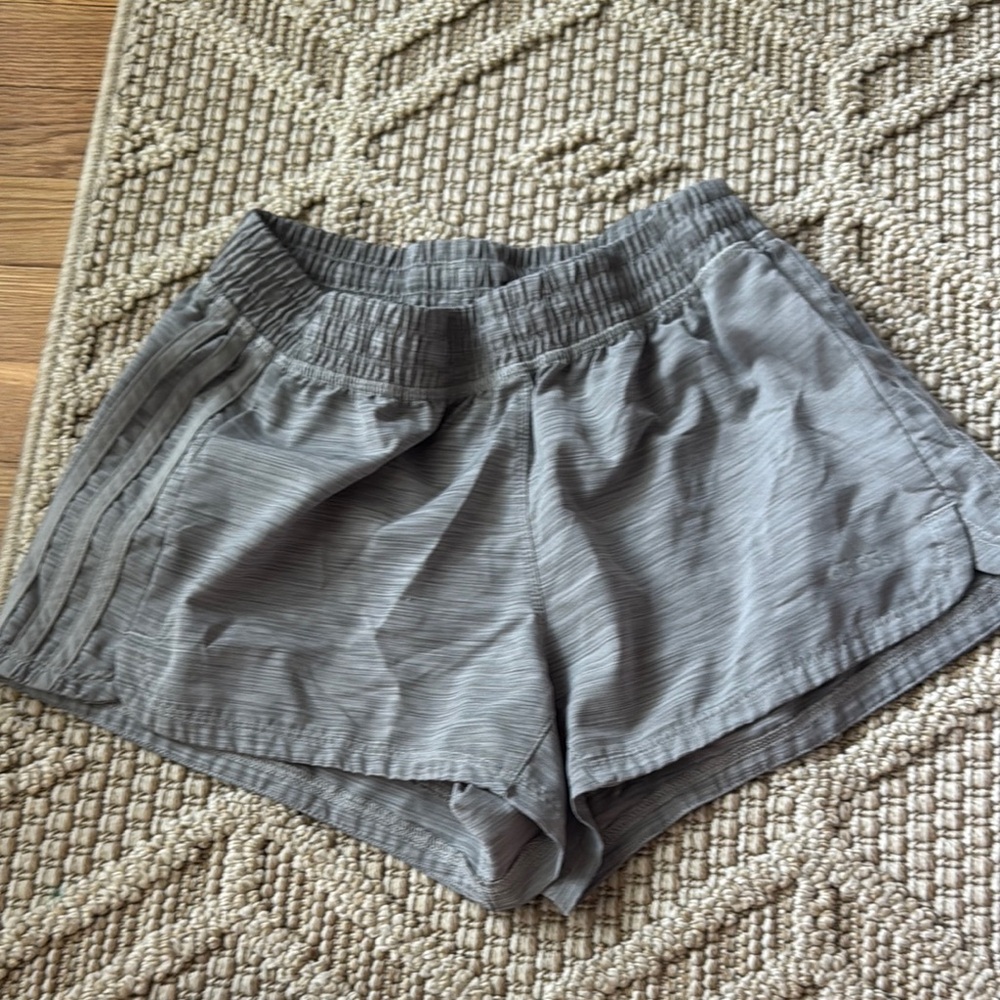 Adidas Gray Athletic Shorts with Elastic Waistband